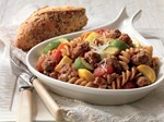 Beef pasta primavera