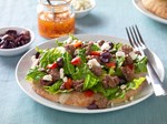Mediterranean beef salad pita
